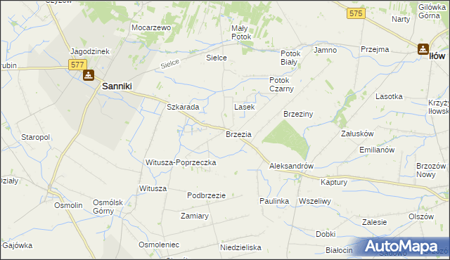 mapa Brzezia, Brzezia na mapie Targeo