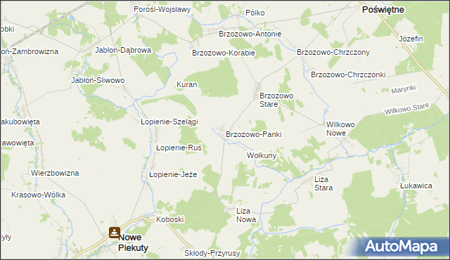 mapa Brzozowo-Panki, Brzozowo-Panki na mapie Targeo