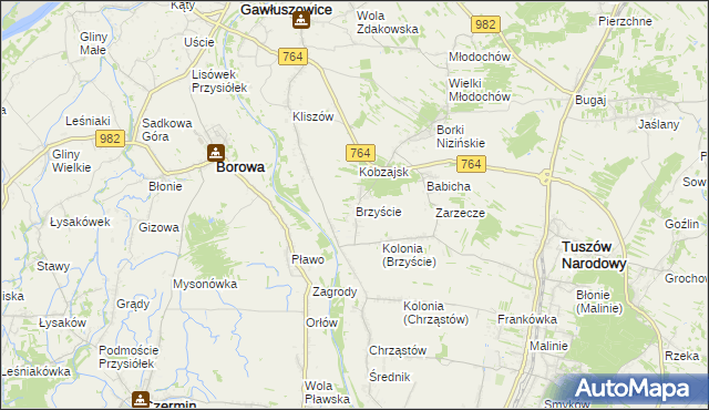 mapa Brzyście gmina Gawłuszowice, Brzyście gmina Gawłuszowice na mapie Targeo