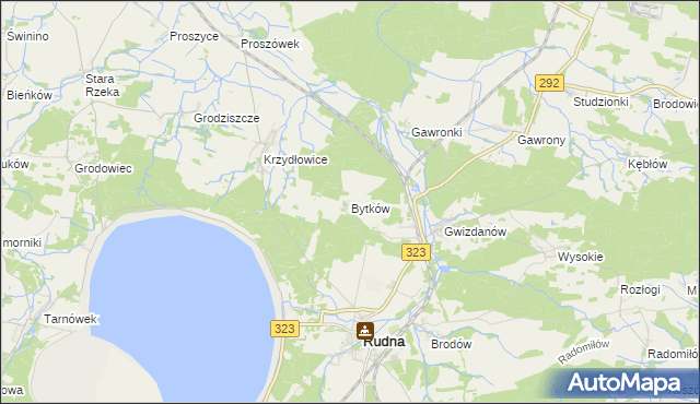 mapa Bytków gmina Rudna, Bytków gmina Rudna na mapie Targeo