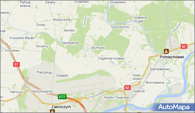 mapa Cegielnia-Kosewo, Cegielnia-Kosewo na mapie Targeo
