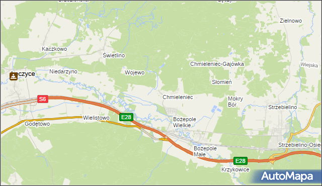 mapa Chmieleniec, Chmieleniec na mapie Targeo