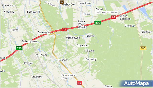 mapa Chyleniec, Chyleniec na mapie Targeo