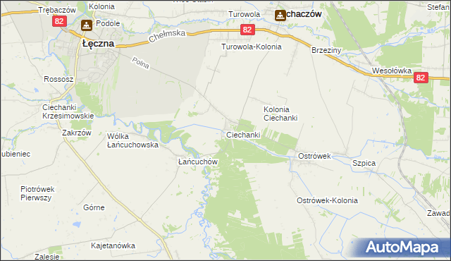 mapa Ciechanki, Ciechanki na mapie Targeo