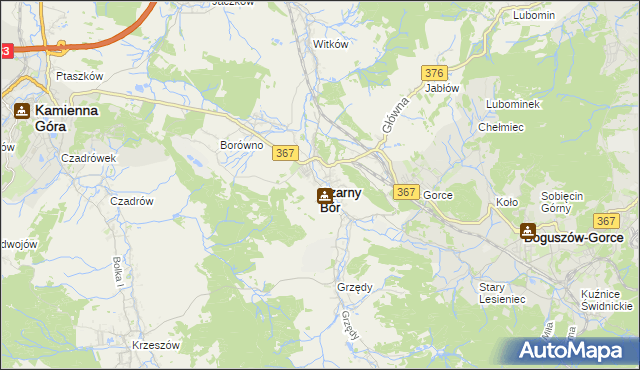 mapa Czarny Bór, Czarny Bór na mapie Targeo