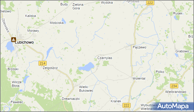 mapa Czarnylas gmina Skórcz, Czarnylas gmina Skórcz na mapie Targeo