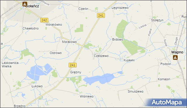 mapa Czeszewo gmina Gołańcz, Czeszewo gmina Gołańcz na mapie Targeo