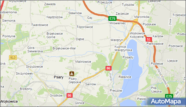 mapa Dąbie Chrobakowe, Dąbie Chrobakowe na mapie Targeo