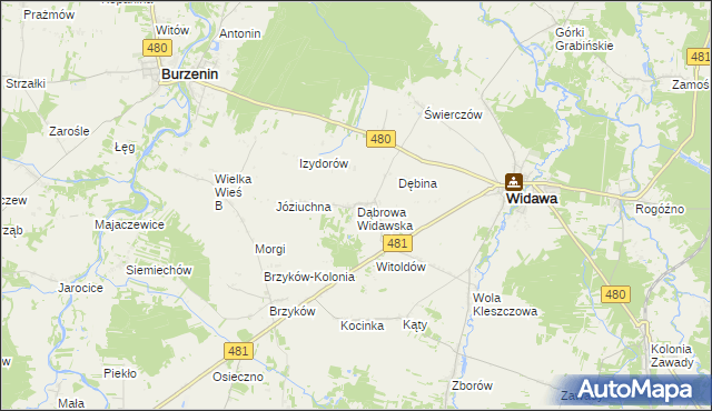 mapa Dąbrowa Widawska, Dąbrowa Widawska na mapie Targeo