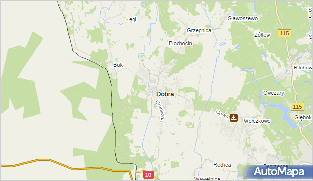 mapa Dobra gmina Dobra (Szczecińska), Dobra gmina Dobra (Szczecińska) na mapie Targeo