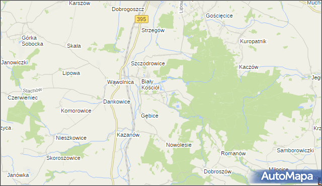 mapa Gębczyce, Gębczyce na mapie Targeo