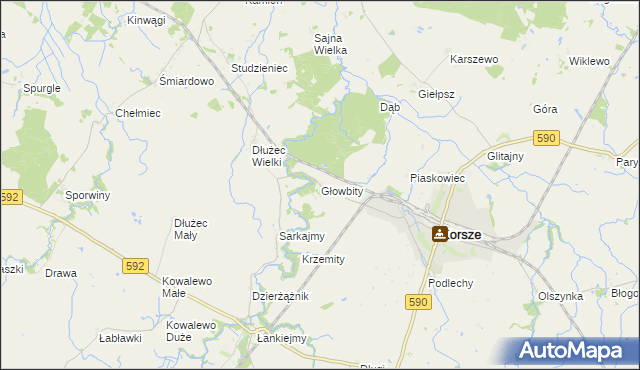 mapa Głowbity, Głowbity na mapie Targeo