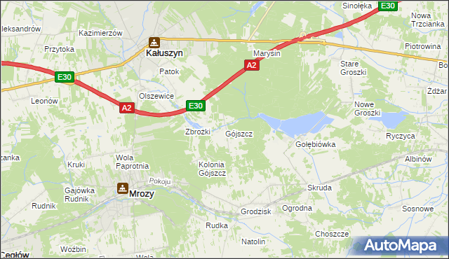 mapa Gójszcz, Gójszcz na mapie Targeo