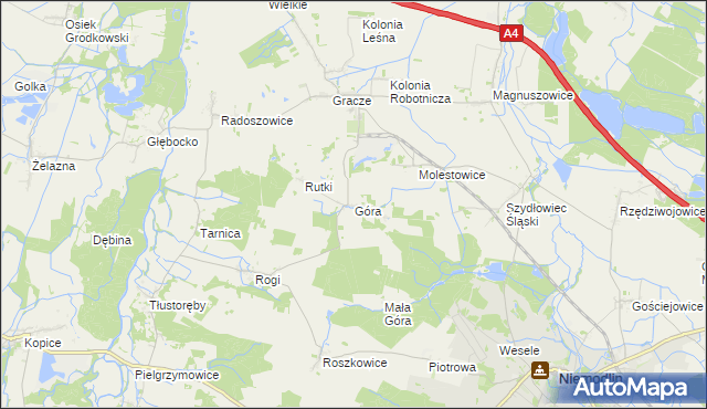mapa Góra gmina Niemodlin, Góra gmina Niemodlin na mapie Targeo