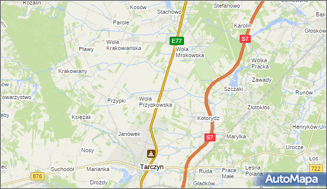 mapa Grzędy gmina Tarczyn, Grzędy gmina Tarczyn na mapie Targeo