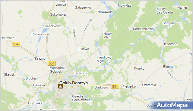 mapa Handlowy Młyn, Handlowy Młyn na mapie Targeo