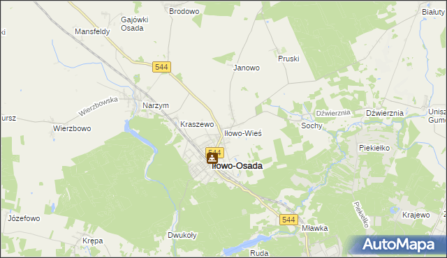 mapa Iłowo-Wieś, Iłowo-Wieś na mapie Targeo