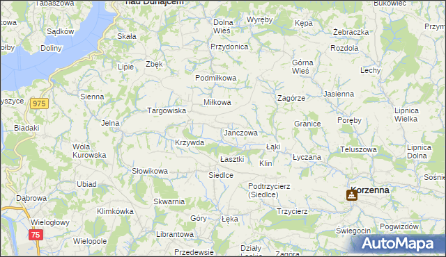 mapa Janczowa, Janczowa na mapie Targeo