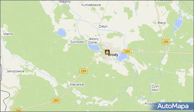 mapa Jeziory Wysokie, Jeziory Wysokie na mapie Targeo