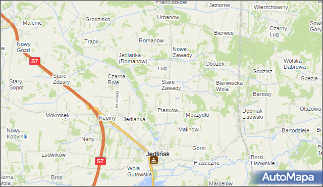 mapa Józefów gmina Jedlińsk, Józefów gmina Jedlińsk na mapie Targeo