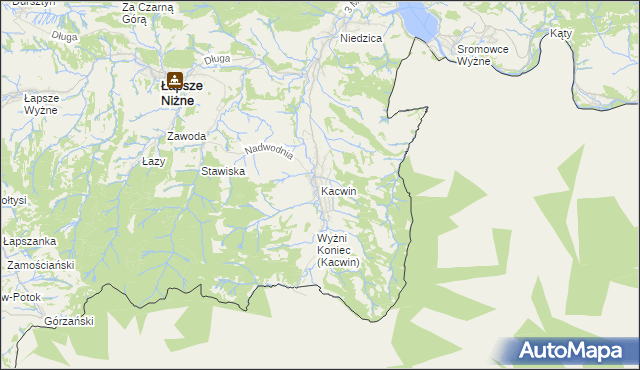 mapa Kacwin, Kacwin na mapie Targeo