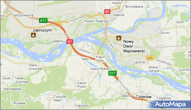 mapa Kazuń Nowy, Kazuń Nowy na mapie Targeo