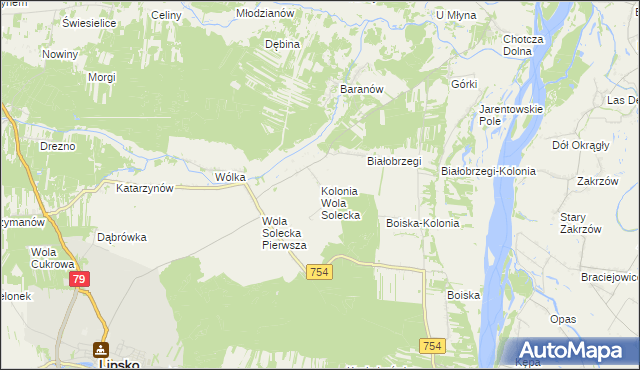 mapa Kolonia Wola Solecka, Kolonia Wola Solecka na mapie Targeo