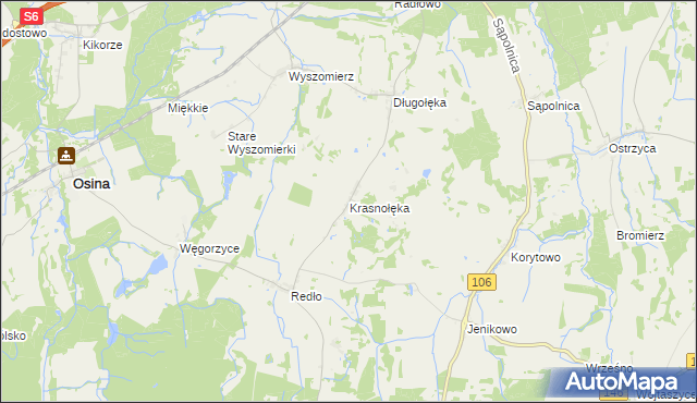 mapa Krasnołęka, Krasnołęka na mapie Targeo