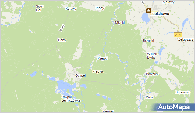 mapa Krępki, Krępki na mapie Targeo