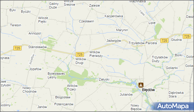 mapa Łaszczyn gmina Błędów, Łaszczyn gmina Błędów na mapie Targeo