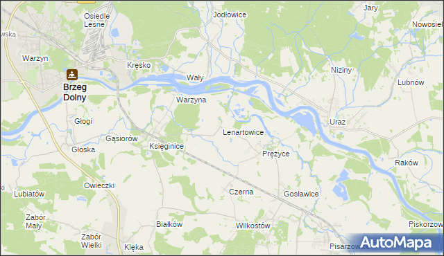 mapa Lenartowice gmina Miękinia, Lenartowice gmina Miękinia na mapie Targeo