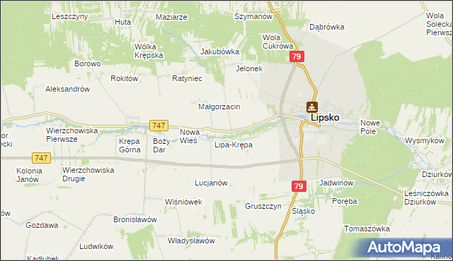 mapa Lipa-Miklas, Lipa-Miklas na mapie Targeo