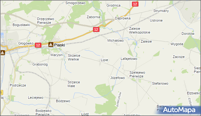 mapa Lipie gmina Piaski, Lipie gmina Piaski na mapie Targeo