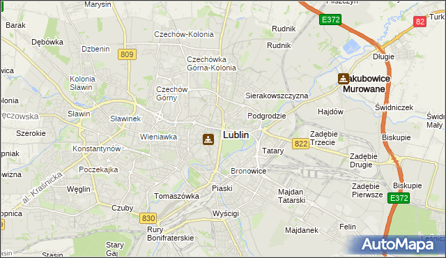 mapa Lublina, Lublin na mapie Targeo