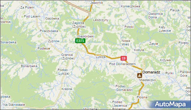 mapa Lutcza, Lutcza na mapie Targeo