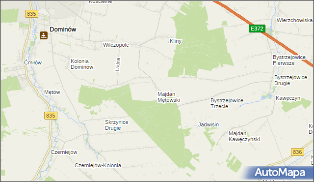 mapa Majdan Mętowski, Majdan Mętowski na mapie Targeo
