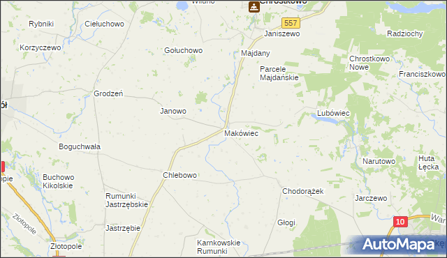 mapa Makówiec, Makówiec na mapie Targeo