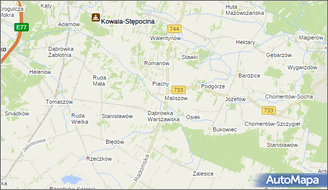 mapa Maliszów, Maliszów na mapie Targeo