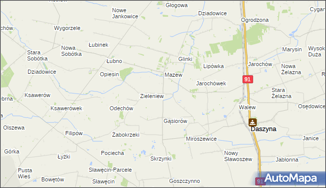 mapa Mazew-Kolonia, Mazew-Kolonia na mapie Targeo