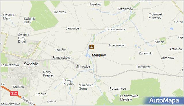 mapa Mełgiew, Mełgiew na mapie Targeo