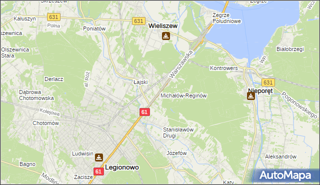 mapa Michałów-Reginów, Michałów-Reginów na mapie Targeo