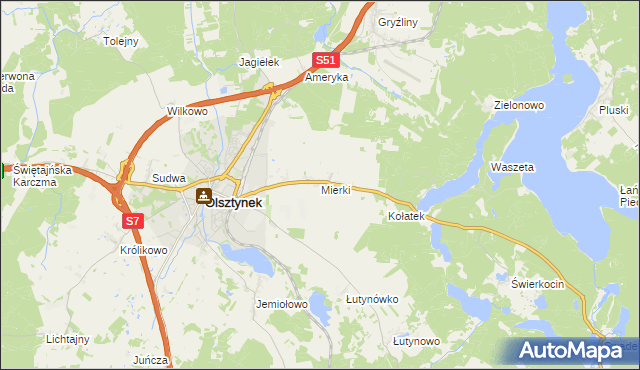 mapa Mierki, Mierki na mapie Targeo
