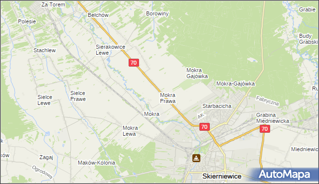 mapa Mokra Prawa, Mokra Prawa na mapie Targeo
