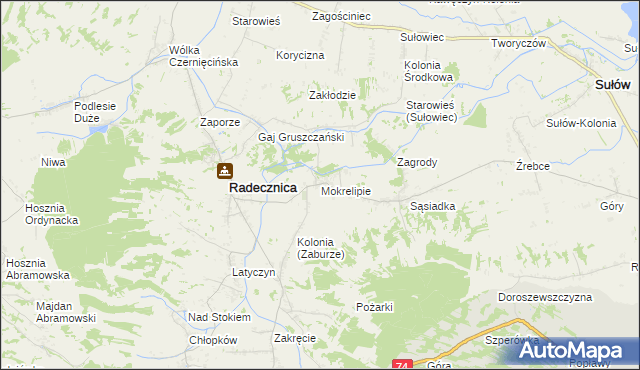 mapa Mokrelipie, Mokrelipie na mapie Targeo