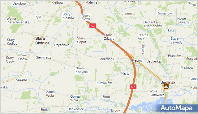 mapa Mokrosęk, Mokrosęk na mapie Targeo