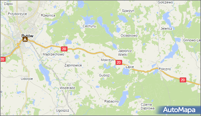 mapa Mokrzyn, Mokrzyn na mapie Targeo
