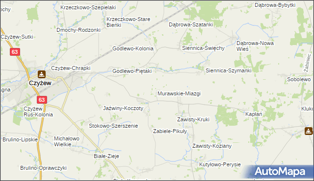 mapa Murawskie-Miazgi, Murawskie-Miazgi na mapie Targeo
