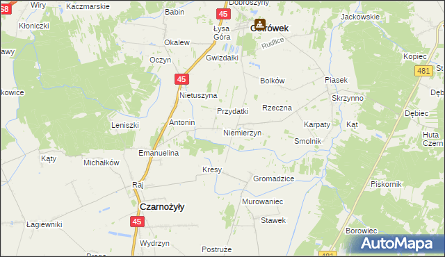 mapa Niemierzyn, Niemierzyn na mapie Targeo