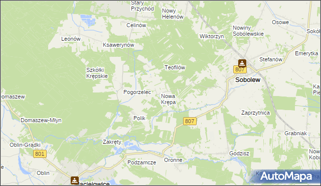 mapa Nowa Krępa, Nowa Krępa na mapie Targeo