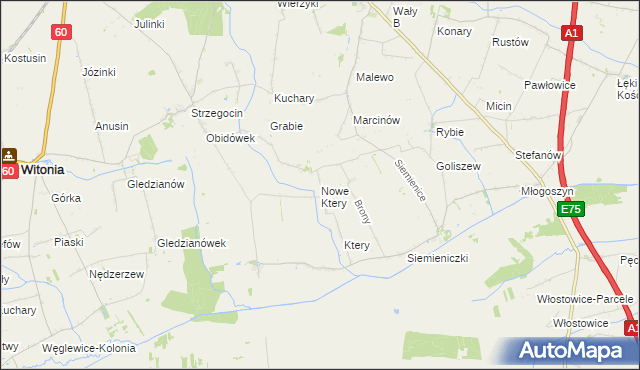 mapa Nowe Ktery, Nowe Ktery na mapie Targeo